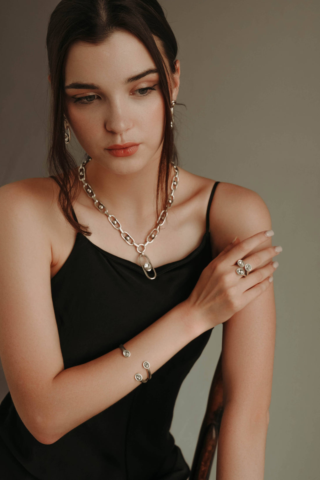 Handnmade Crystal Brass Bracelet - 2839