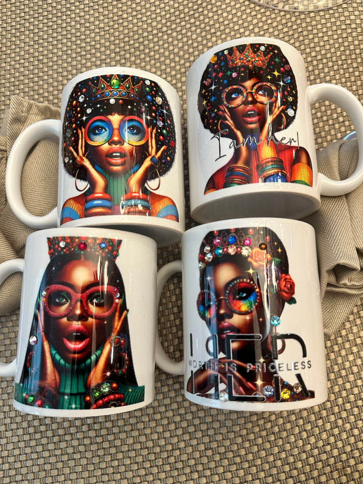 Embellished Coffee Mug Set of 4