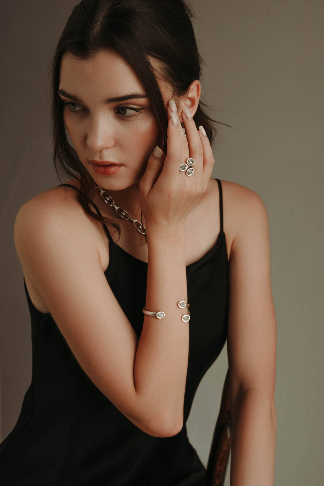 Handnmade Crystal Brass Bracelet - 2839